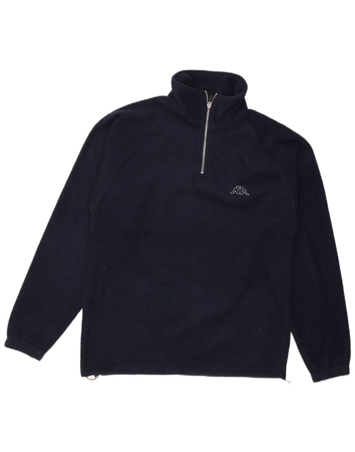 Kappa Mens Zip Neck Fleece Jumper Medium Navy Blue Polyester