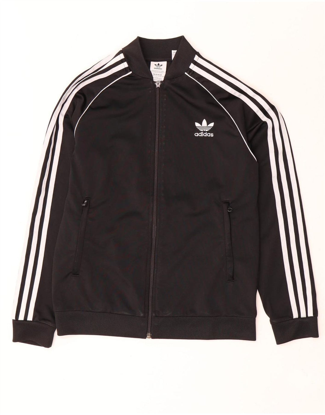 Adidas Boys Tracksuit Top Jacket 12-13 Years Black Polyester