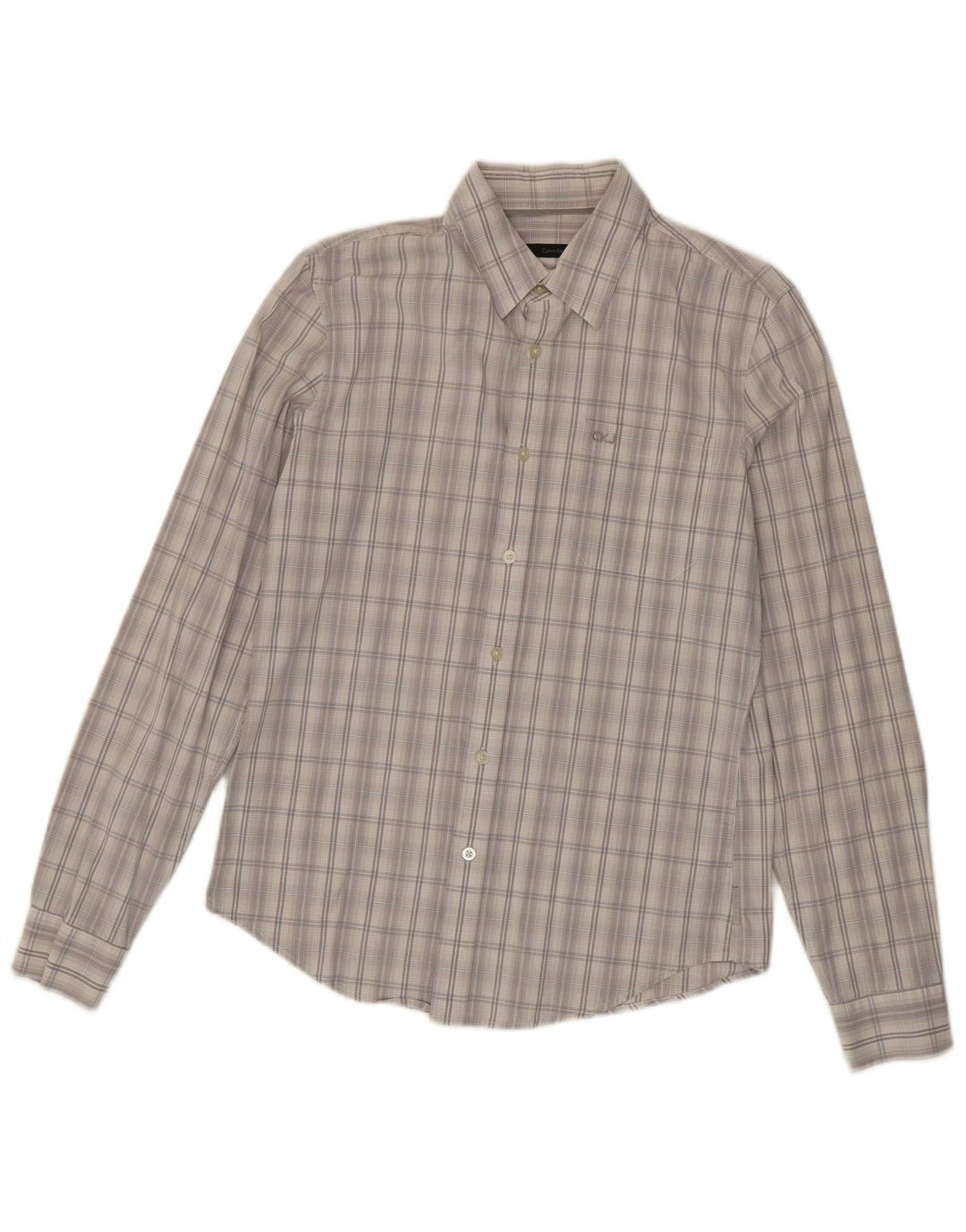Calvin Klein Jeans Mens Shirt Medium Grey Check Cotton