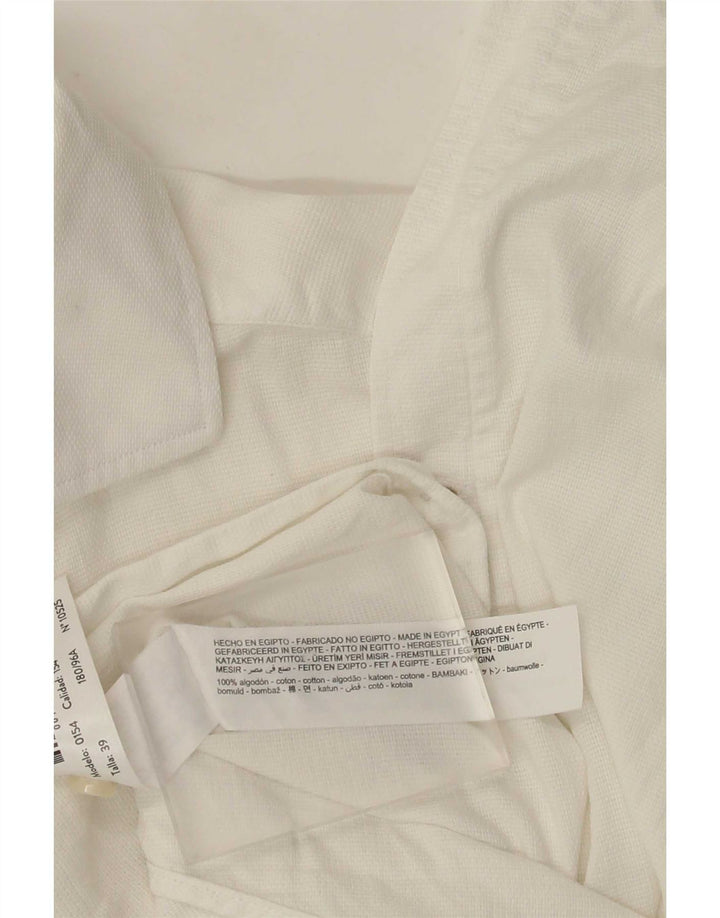 Massimo Dutti Mens Shirt Size 39 Medium White Cotton