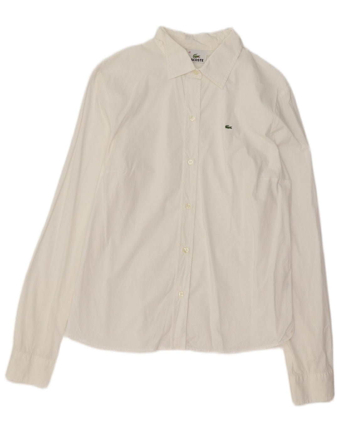 LACOSTE Womens Shirt Size 42 Medium White Cotton