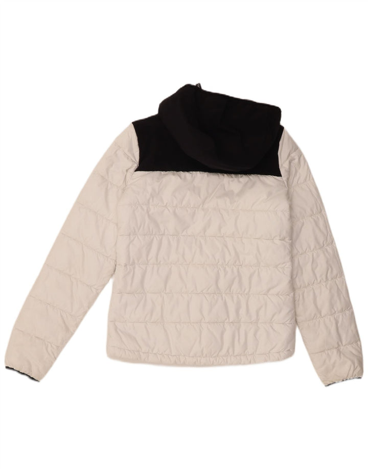 The North Face Womens Hooded Padded Jacket UK 10 Small White Colourblock
