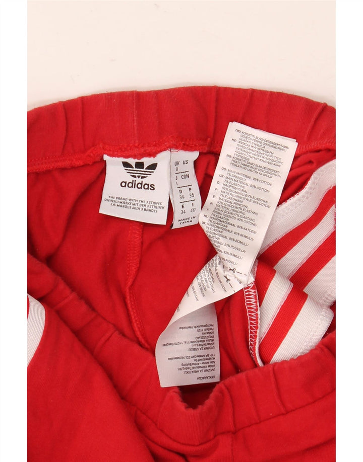 Adidas Womens Graphic Leggings UK 8 Small Red Cotton