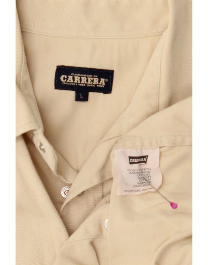 Carrera Mens Shirt Large Beige Cotton
