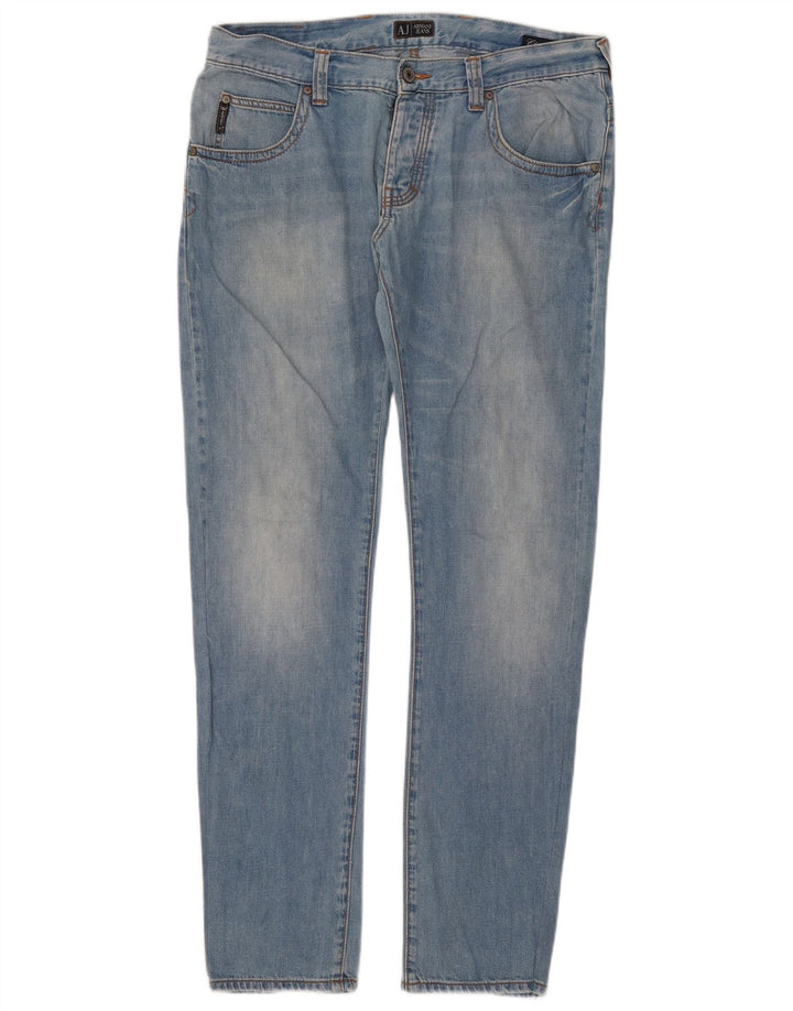Armani Womens Slim Jeans W34 L33 Blue Cotton