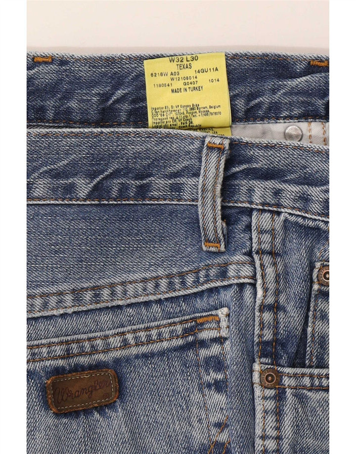 Wrangler Mens Texas Straight Jeans W32 L27 Blue Cotton