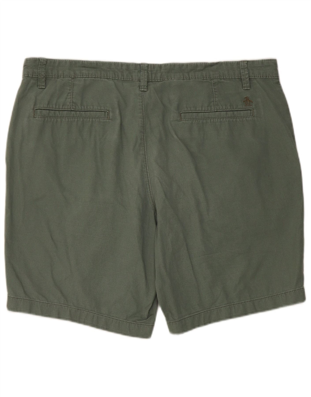 Penguin Mens Chino Shorts W36 Large Green Cotton