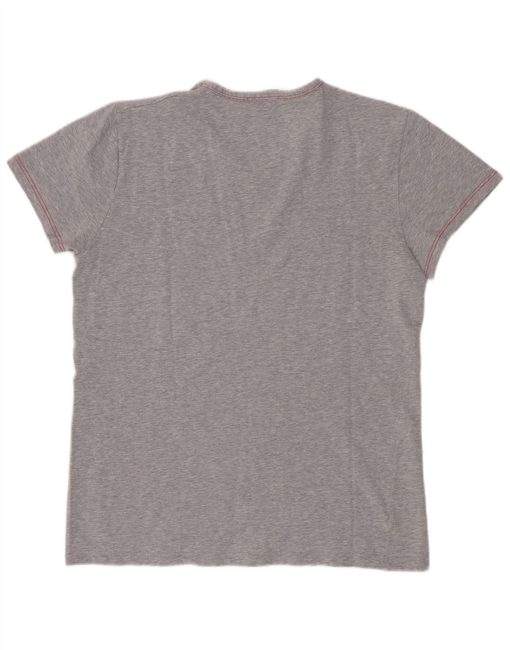 Lotto Womens T-Shirt Top UK 12 Medium Grey Cotton