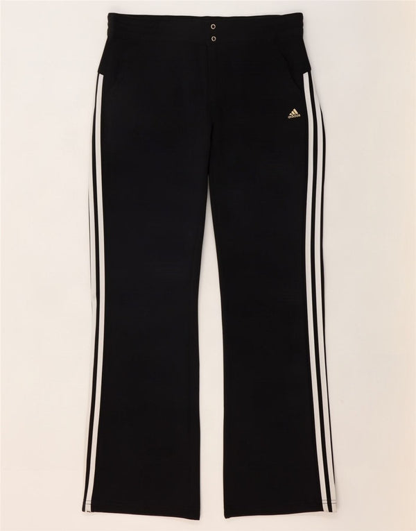 Adidas Womens Trousers UK 16 Large W36 L30 Black Polyester