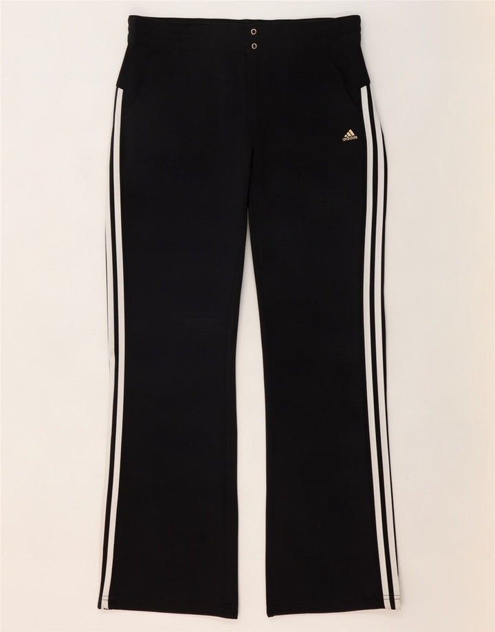 Adidas Womens Trousers UK 16 Large W36 L30 Black Polyester