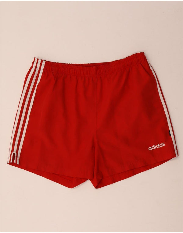Adidas Mens Sport Shorts Medium  Red Striped Polyester