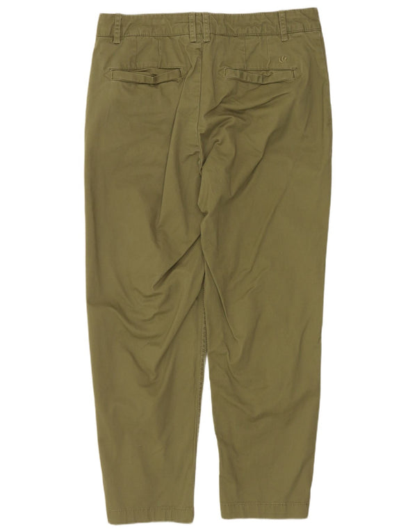 Fat Face Womens Tapered Chino Trousers UK 10 Small W30 L25 Green Cotton