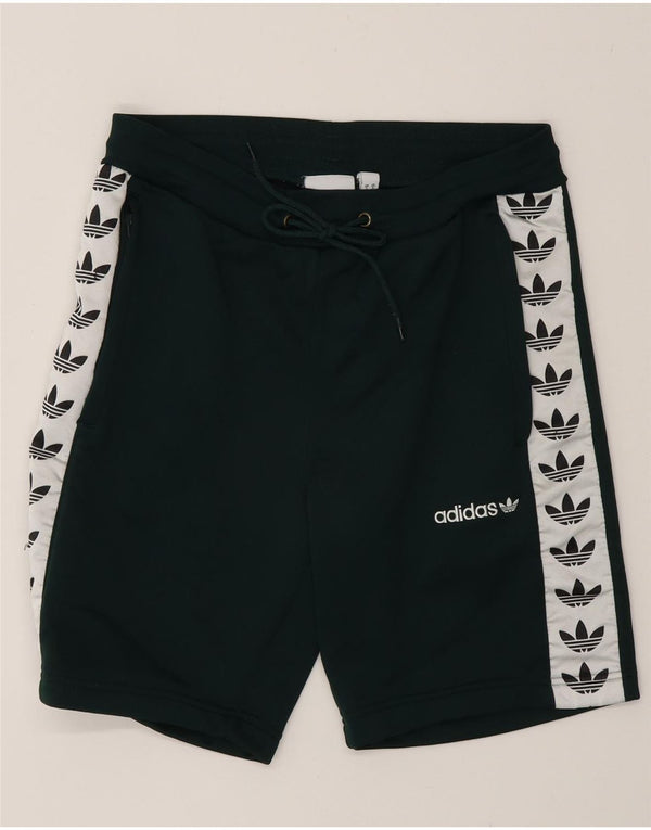 Adidas Mens Graphic Sport Shorts Small Green Colourblock Polyester