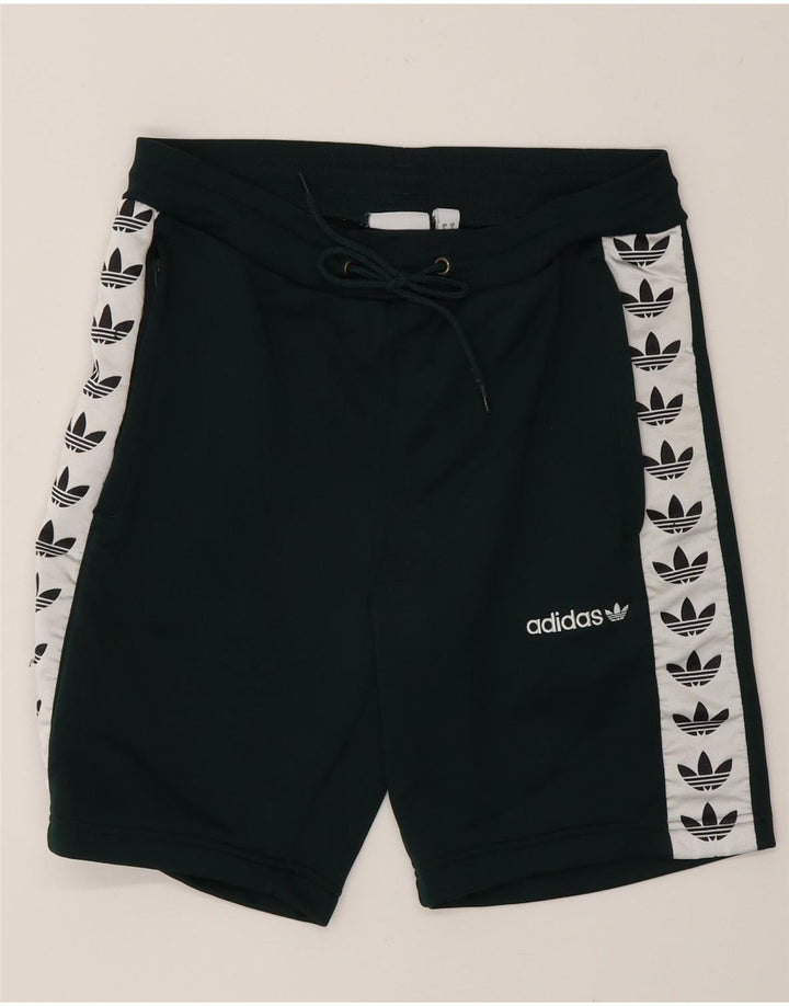 Adidas Mens Graphic Sport Shorts Small Green Colourblock Polyester