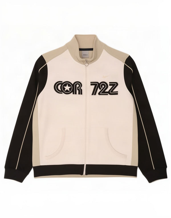 Nike Mens Graphic Tracksuit Top Jacket UK 38/40 Medium White Colourblock