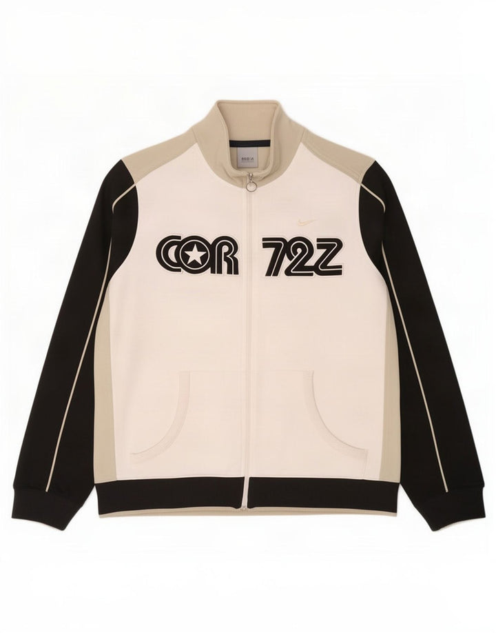 Nike Mens Graphic Tracksuit Top Jacket UK 38/40 Medium White Colourblock
