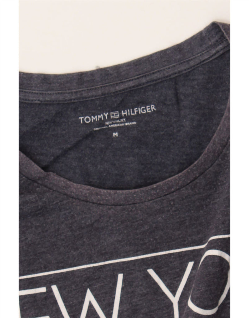 TOMMY HILFIGER Mens New York Graphic T-Shirt Top Medium Navy Blue Cotton Vintage Tommy Hilfiger and Second-Hand Tommy Hilfiger from Messina Hembry 