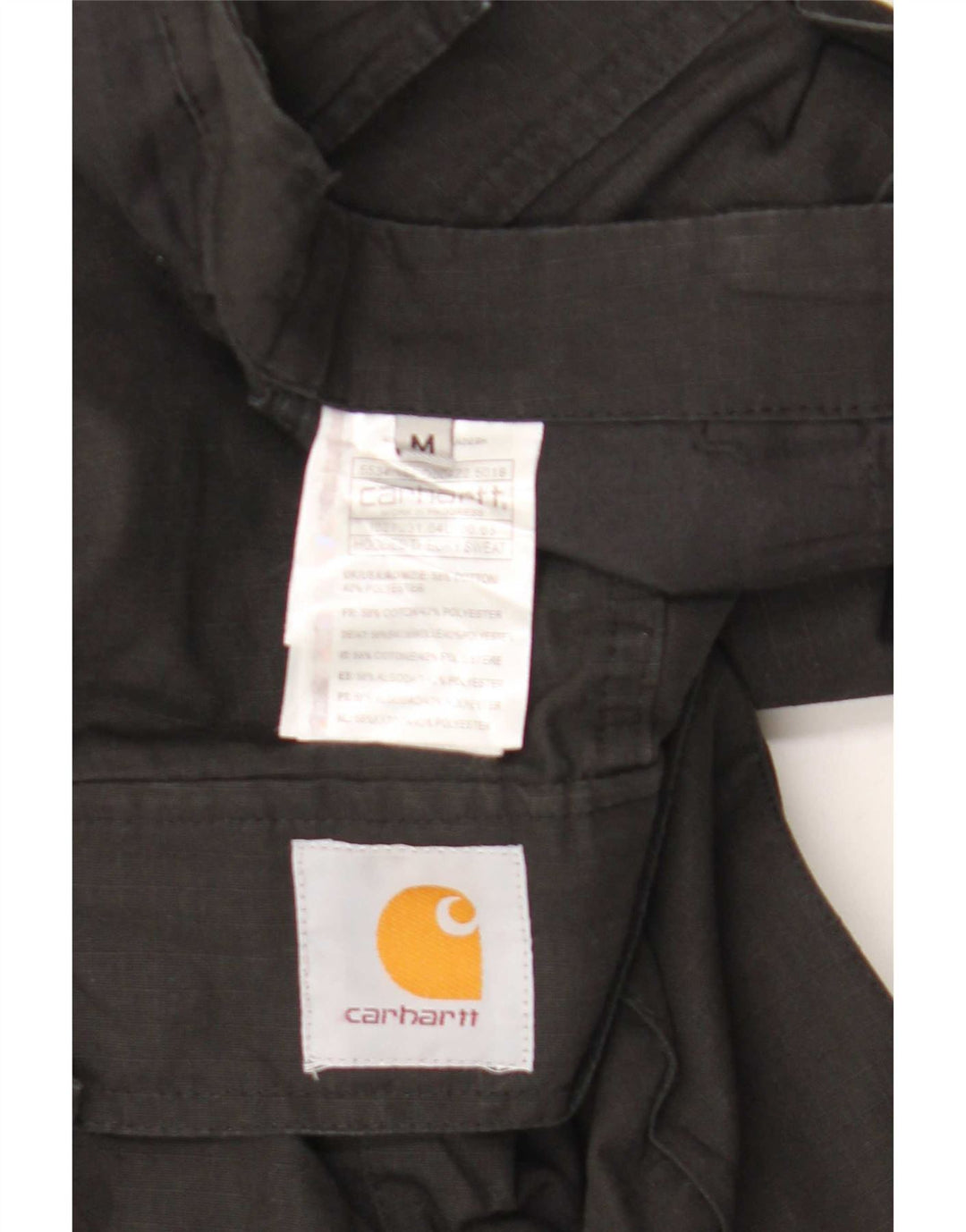 Carhartt Mens Straight Cargo Trousers Medium W32 L29 Black Cotton