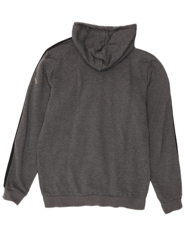 Adidas Womens Zip Hoodie Sweater UK 14 Medium Grey Cotton