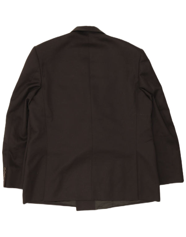 Angelico Mens Double Breasted Blazer Jacket IT 58 4XL Black Wool