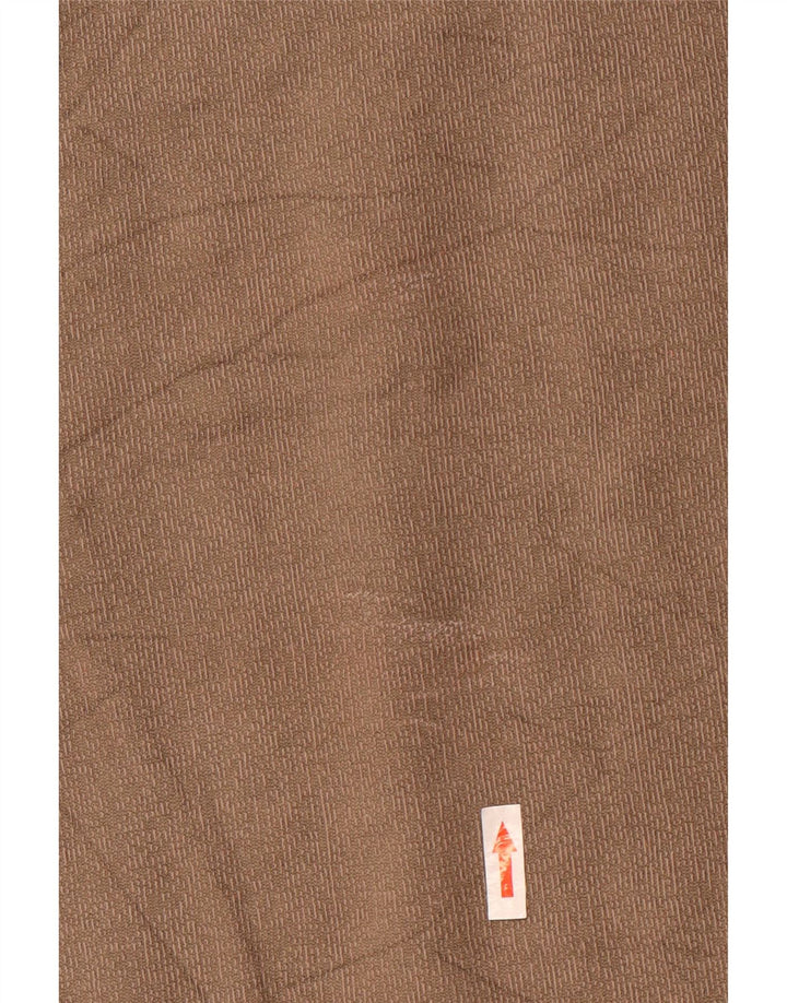Zara Mens Sleeveless Polo Neck Jumper Sweater Medium Brown Cotton