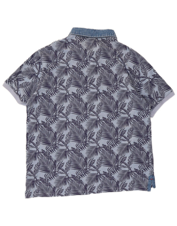 U.S. Polo Assn. Mens Polo Shirt XL Blue Floral Cotton