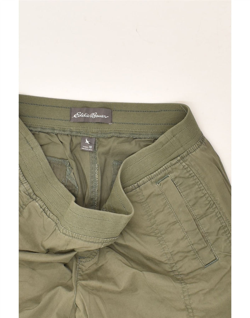 EDDIE BAUER Womens Tapered Chino Trousers US 10 Large W32 L29 Green Cotton | Vintage Eddie Bauer | Thrift | Second-Hand Eddie Bauer | Used Clothing | Messina Hembry 