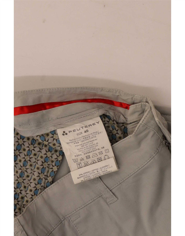 PEUTEREY Womens Slim Chino Trousers EU 40 Medium W30 L30 Grey Cotton