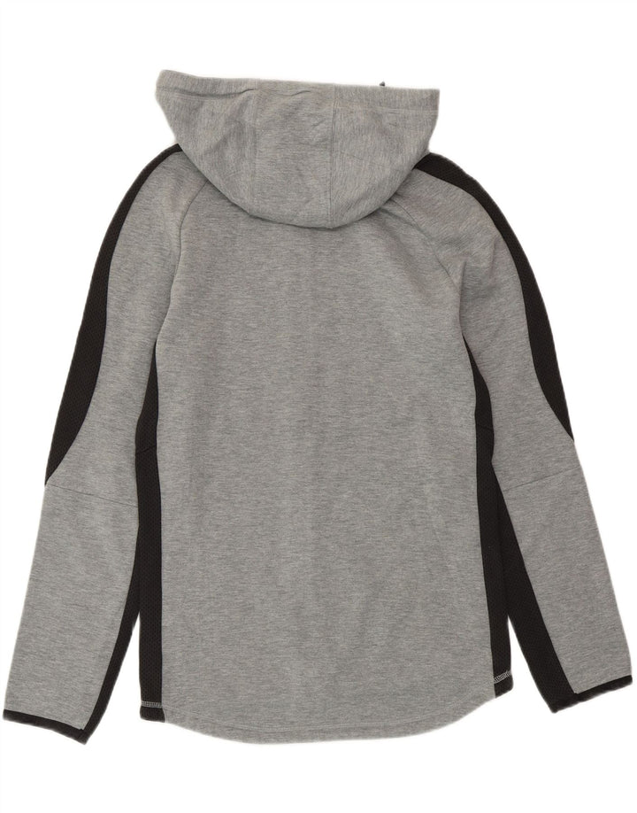 PUMA Mens Zip Hoodie Sweater Small Grey Colourblock Cotton