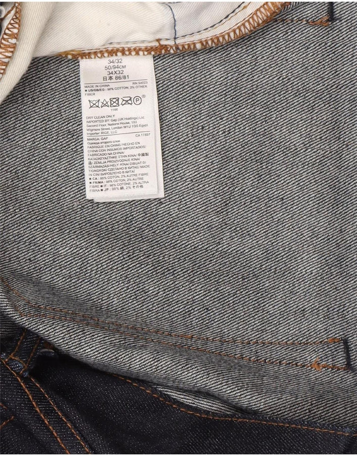 Gap Mens Slim Jeans W34 L32 Navy Blue Cotton