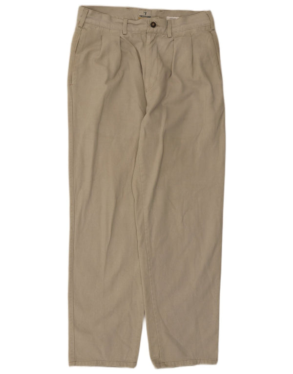 Trussardi Mens Pegged Chino Trousers IT 46 Small W29 L30 Beige Cotton