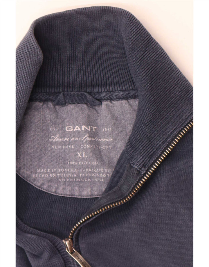 Gant Mens Cardigan Sweater XL Navy Blue Cotton