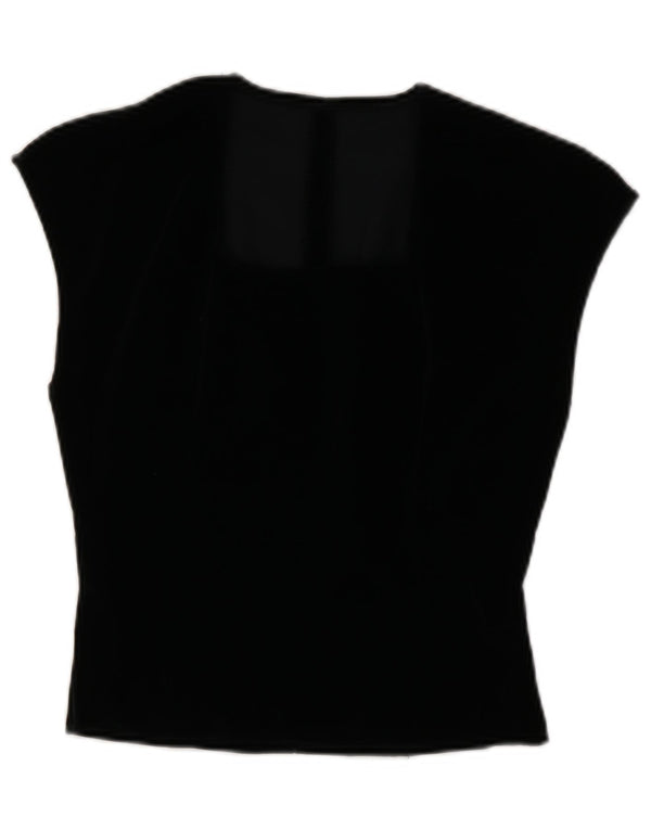 Vintage Womens Vest Blouse Top IT 44 Medium Black