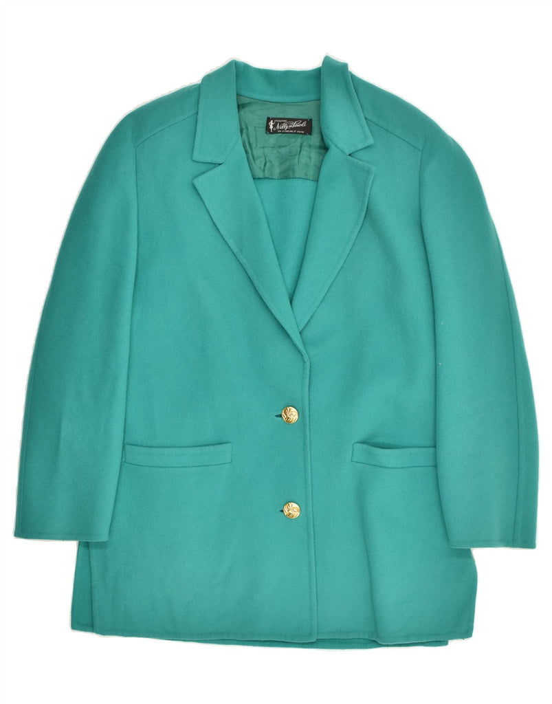 VINTAGE Womens 2 Button Blazer Jacket UK 18 XL Turquoise Wool | Vintage Vintage | Thrift | Second-Hand Vintage | Used Clothing | Messina Hembry 