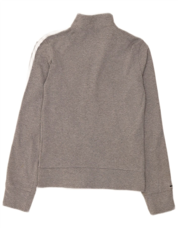 Adidas Womens Regular Fit Tracksuit Top Jacket UK 8 Small Grey Cotton