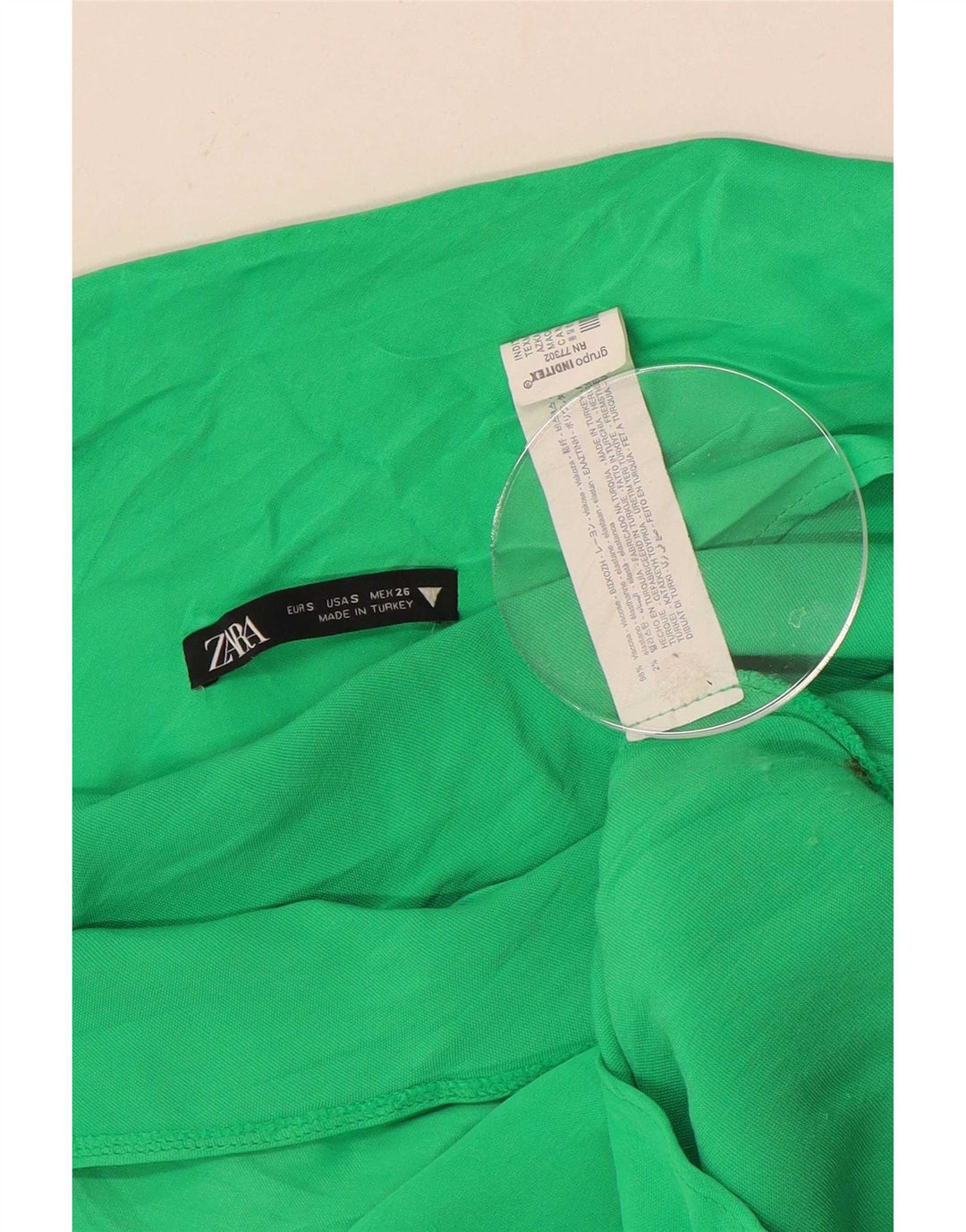 Zara Womens Mini Sundress UK 10 Small Green Viscose