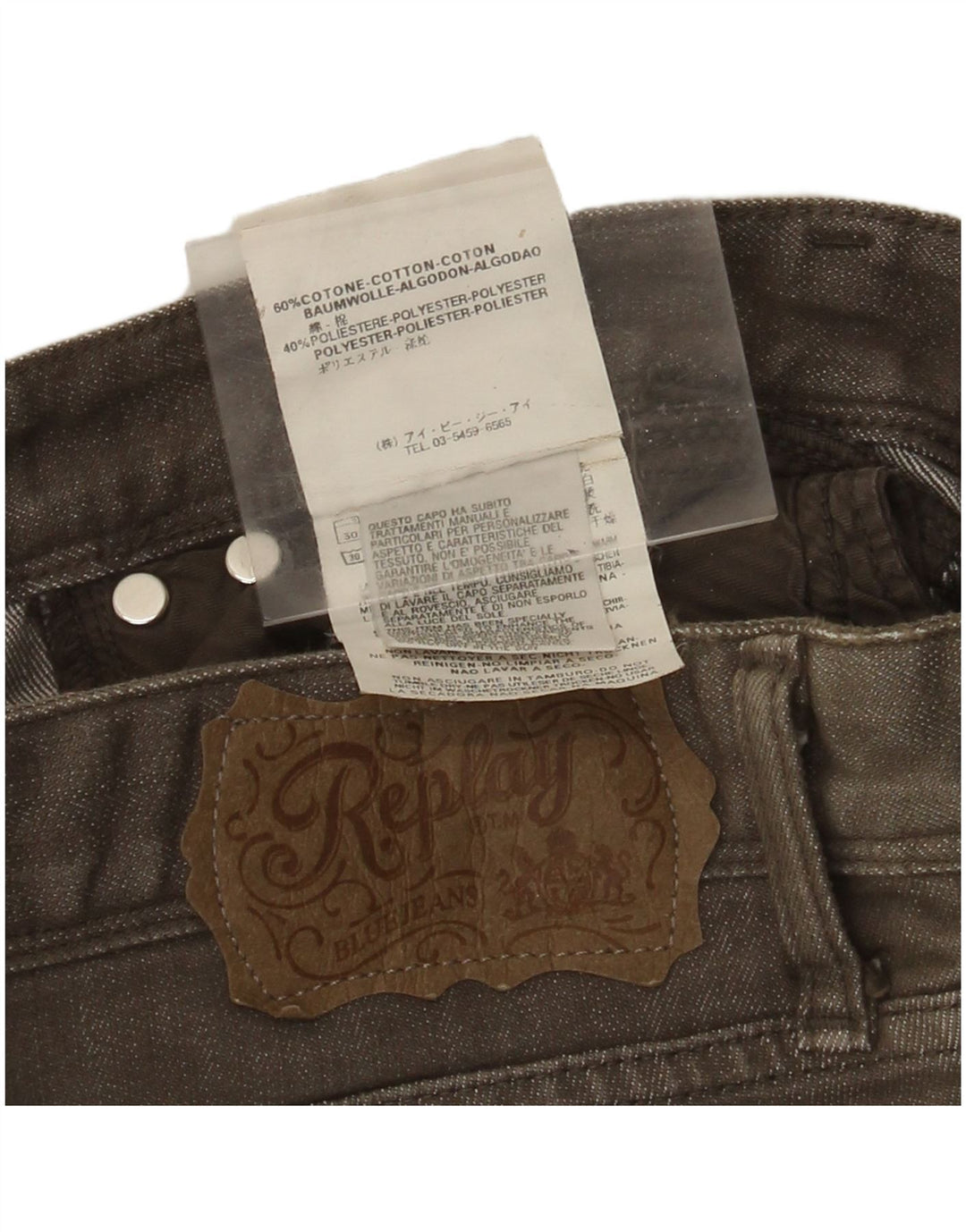Replay Womens Skinny Jeans W30 L32 Grey Cotton