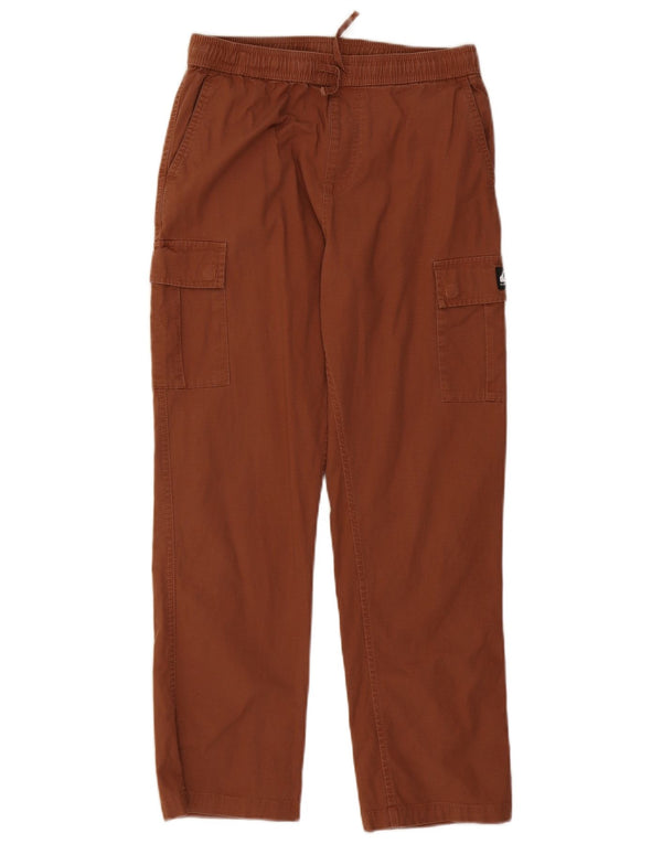 Quiksilver Boys Straight Cargo Trousers 13-14 Years Large W28 L26 Brown