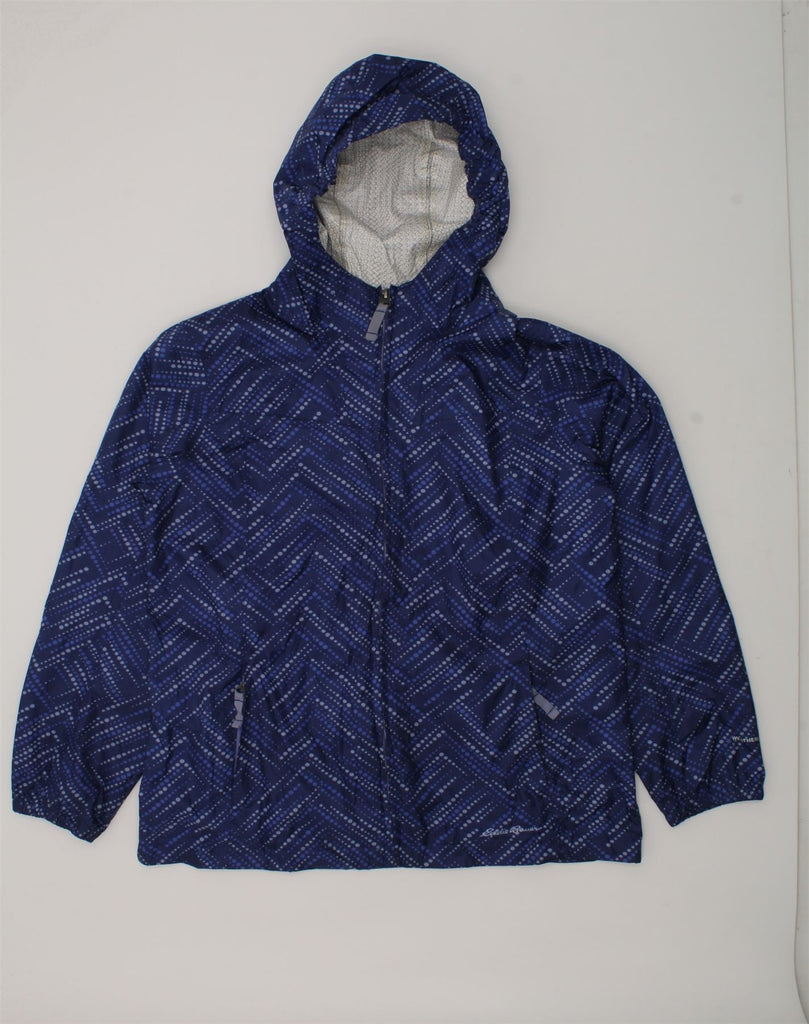 EDDIE BAUER Boys Hooded Rain Jacket 11-12 Years Large  Blue Polka Dot | Vintage Eddie Bauer | Thrift | Second-Hand Eddie Bauer | Used Clothing | Messina Hembry 