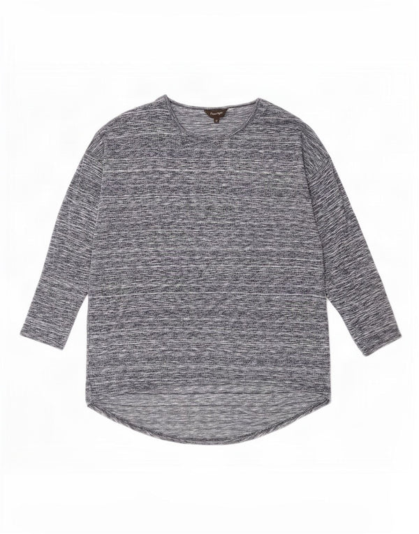 Phase Eight Womens Top Long Sleeve UK 12 Medium Grey Flecked Viscose