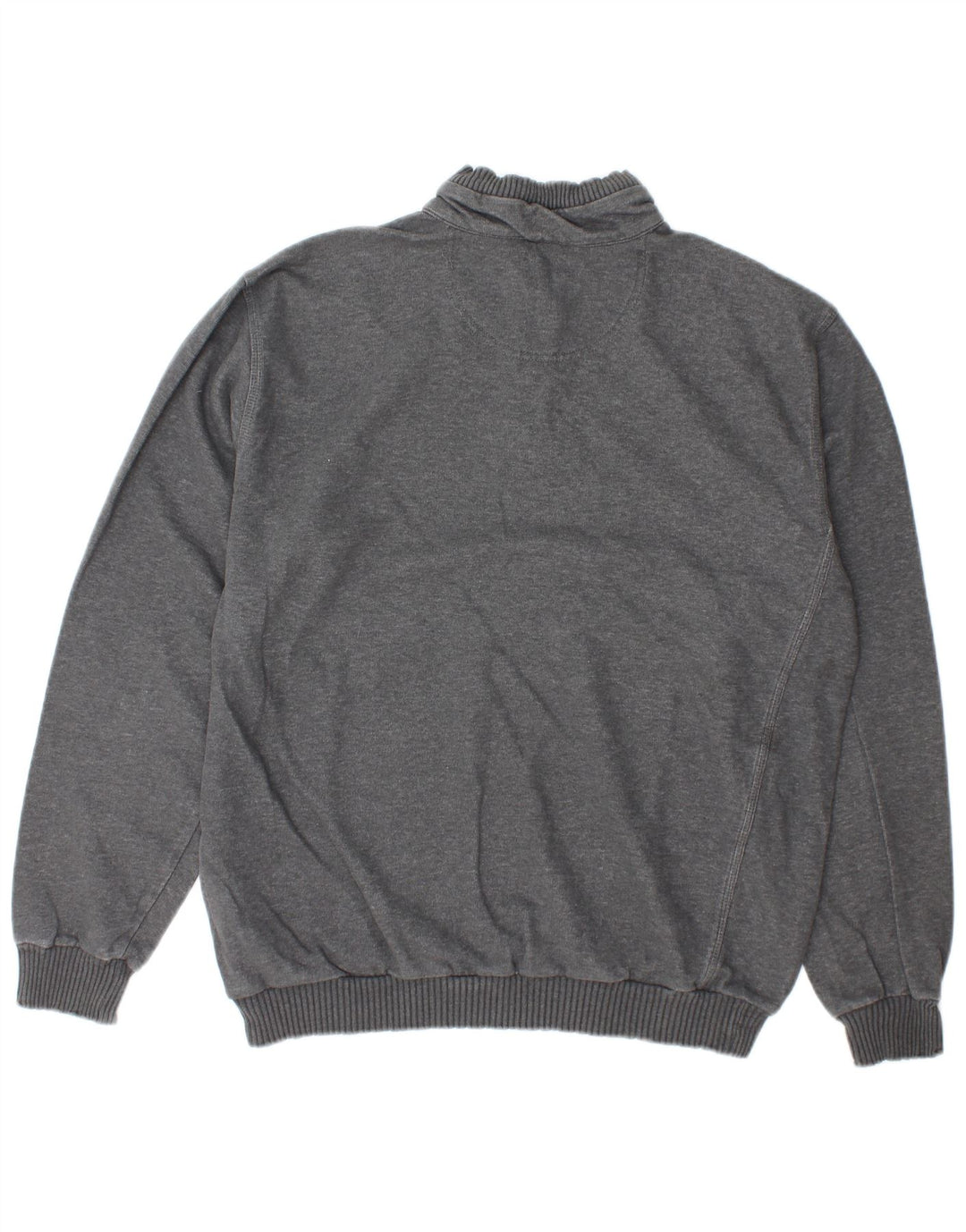 Champion Mens Zip Neck Sweatshirt Jumper XL Grey Cotton