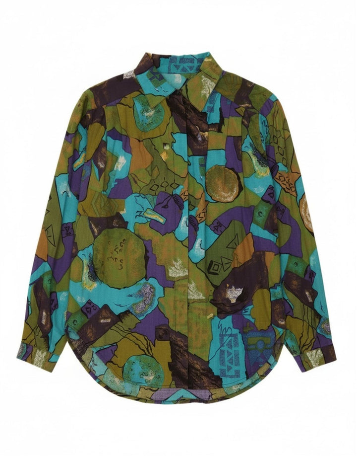 Vintage Womens Abstract Pattern Shirt Blouse UK 22 3XL Multicoloured