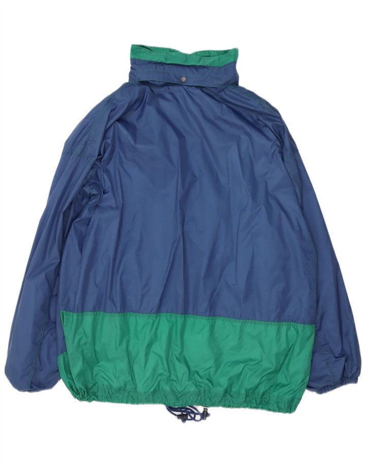 Marcel Clair Mens Loose Fit Rain Jacket UK 42 XL Navy Blue Colourblock