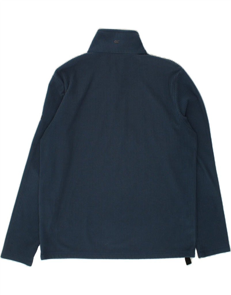 REGATTA Mens Zip Neck Fleece Jumper XL Navy Blue Polyester | Vintage Regatta | Thrift | Second-Hand Regatta | Used Clothing | Messina Hembry 