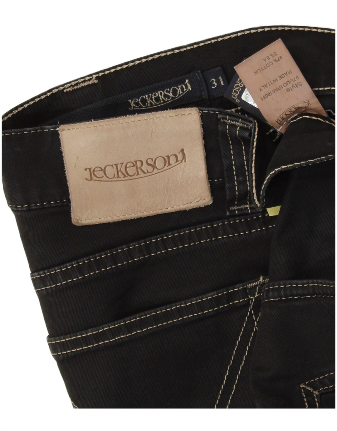 JECKERSON Mens Straight Jeans W31 L32  Black Cotton