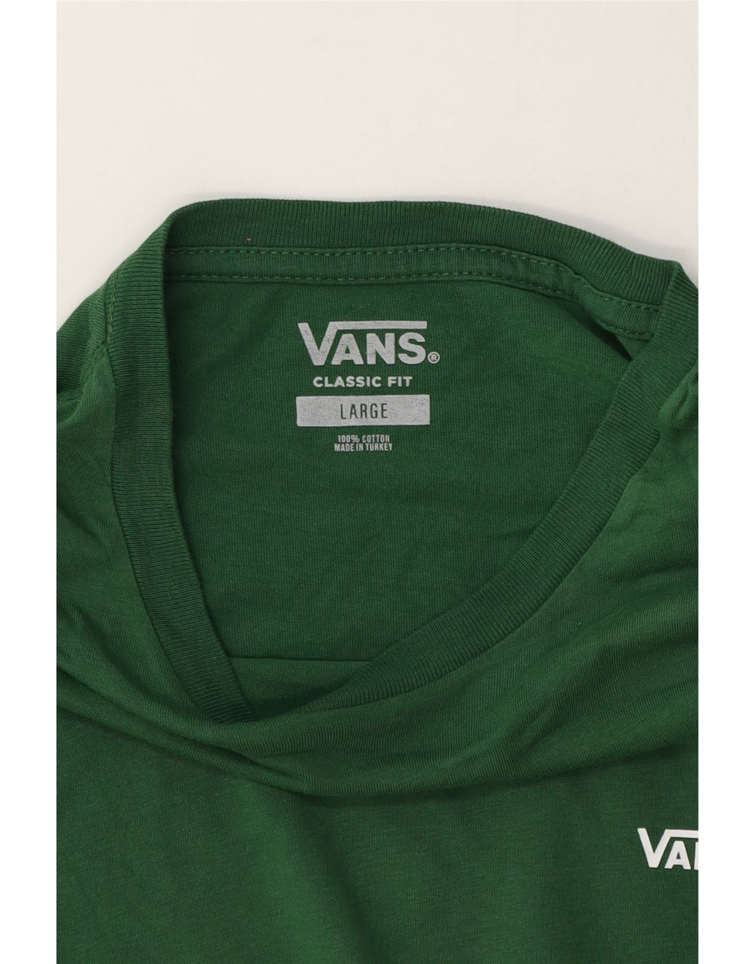Vans Mens Classic Fit Top Long Sleeve Large Green Cotton