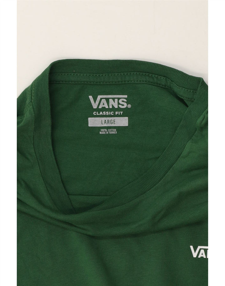 Vans Mens Classic Fit Top Long Sleeve Large Green Cotton