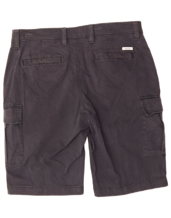 Calvin Klein Mens Cargo Shorts IT 48 Medium W34 Navy Blue Cotton