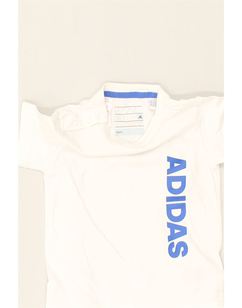 ADIDAS Baby Boys Graphic T-Shirt Top 9-12 Months White Cotton | Vintage Adidas | Thrift | Second-Hand Adidas | Used Clothing | Messina Hembry 