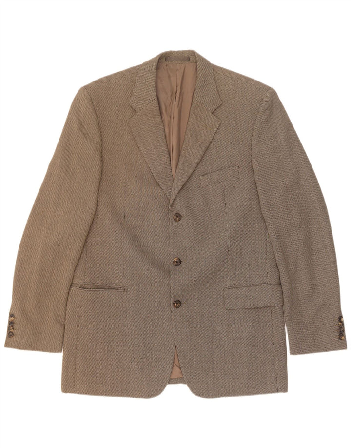 Hugo Boss Mens 3 Button Blazer Jacket EU 54 2XL Grey Wool